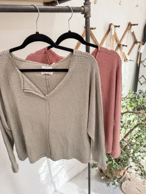 Slit Neck Long Sleeve