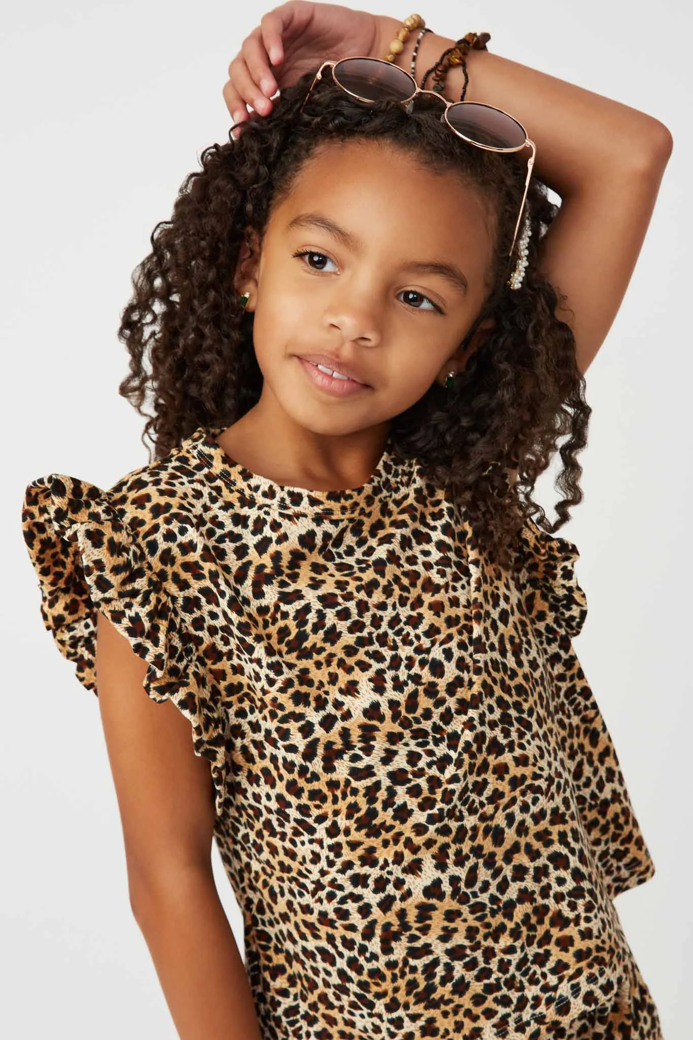 Smithsonian Ruffled Cheetah Print Tank