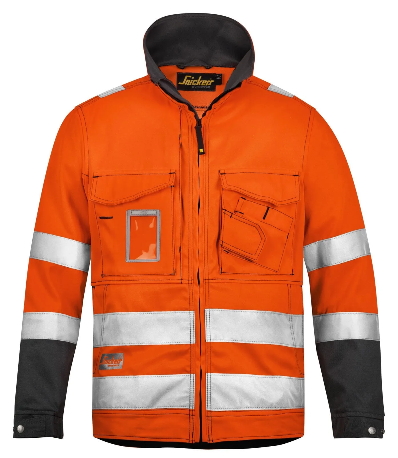 Snickers Hi Vis Work Jacket Hardwearing Cotton / Polyester Class 3 - 1633