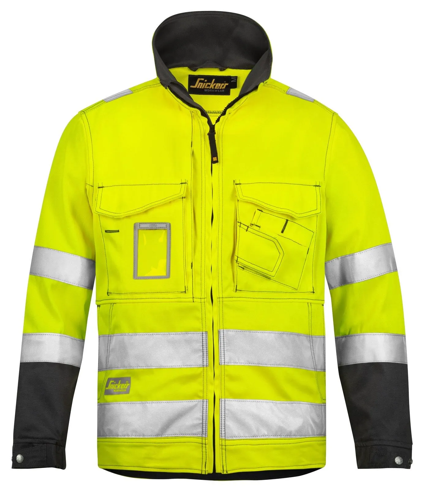 Snickers Hi Vis Work Jacket Hardwearing Cotton / Polyester Class 3 - 1633