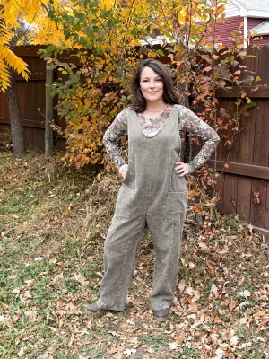 Snow Wash Corduroy Overall