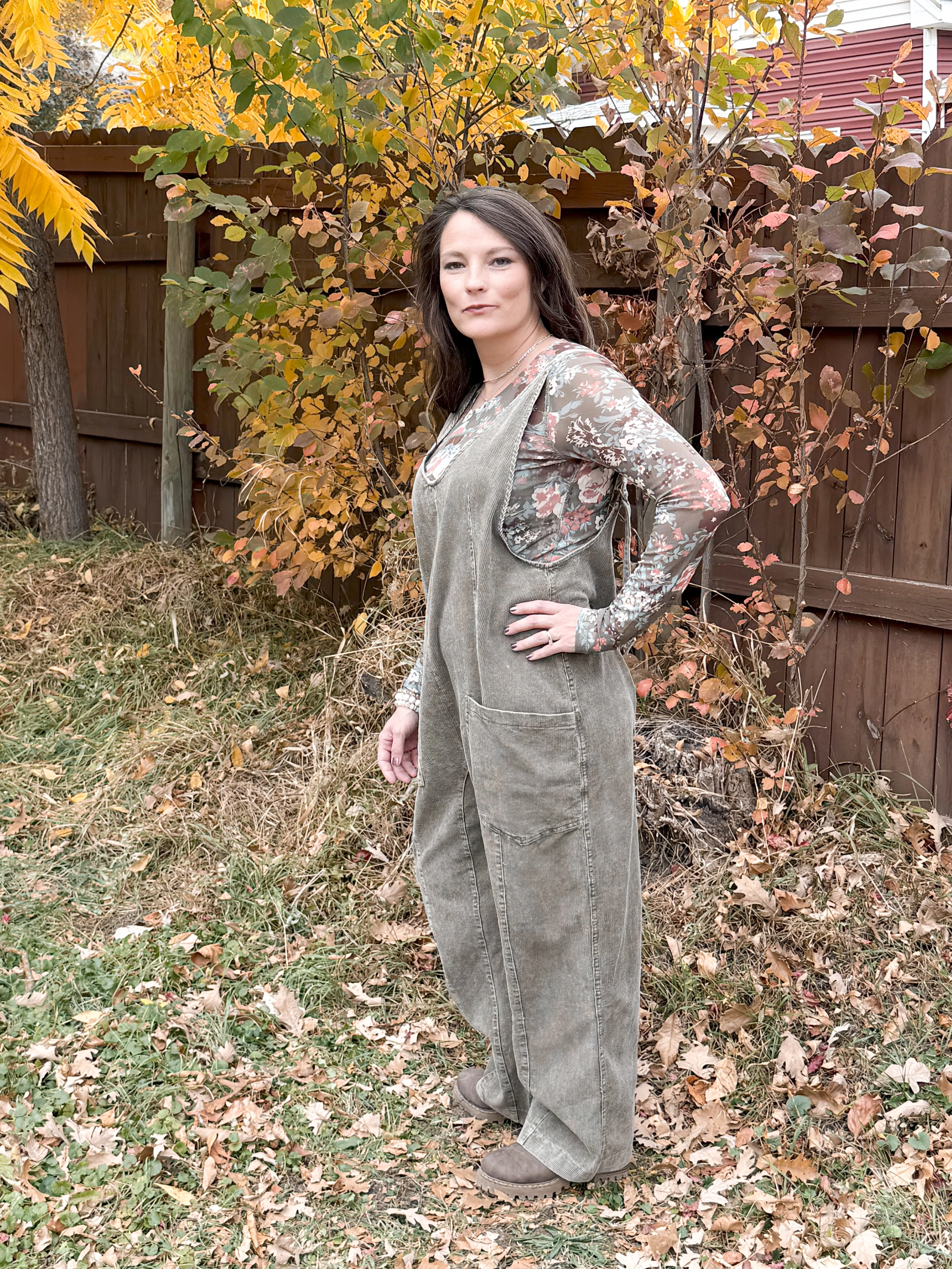 Snow Wash Corduroy Overall