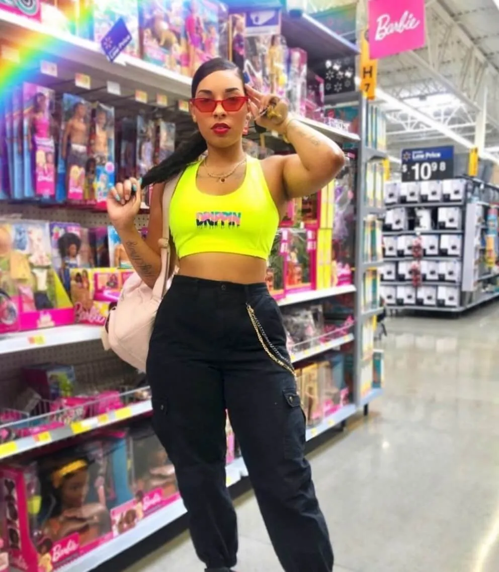 South Beach Drippin (S) | Neon Yellow Sports Bra