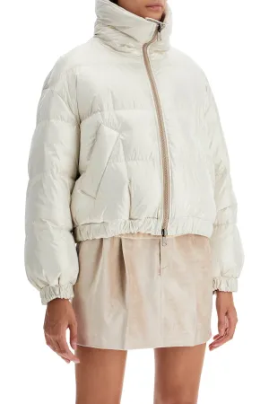 sparkling canvas down jacket with mon