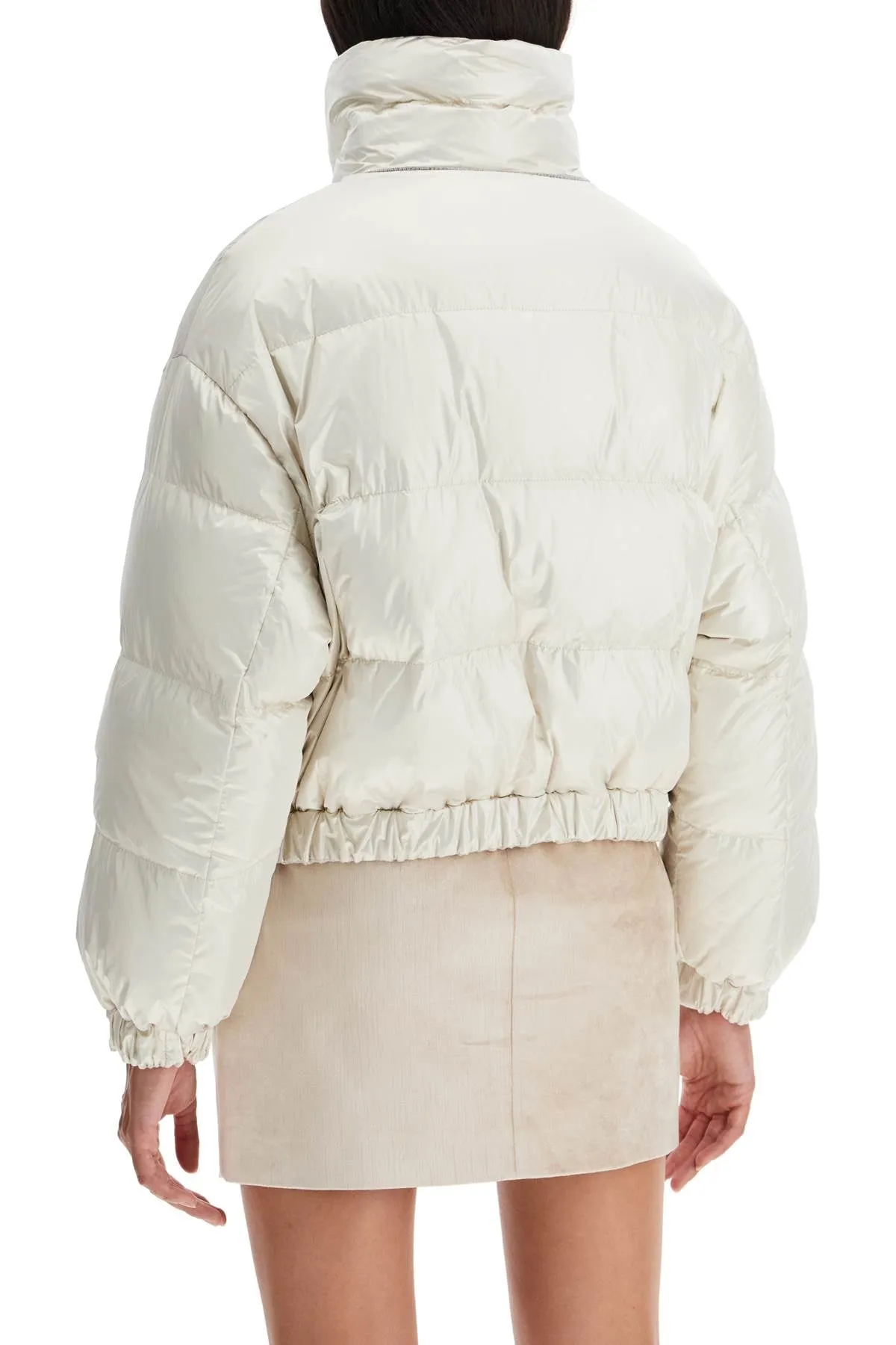 sparkling canvas down jacket with mon