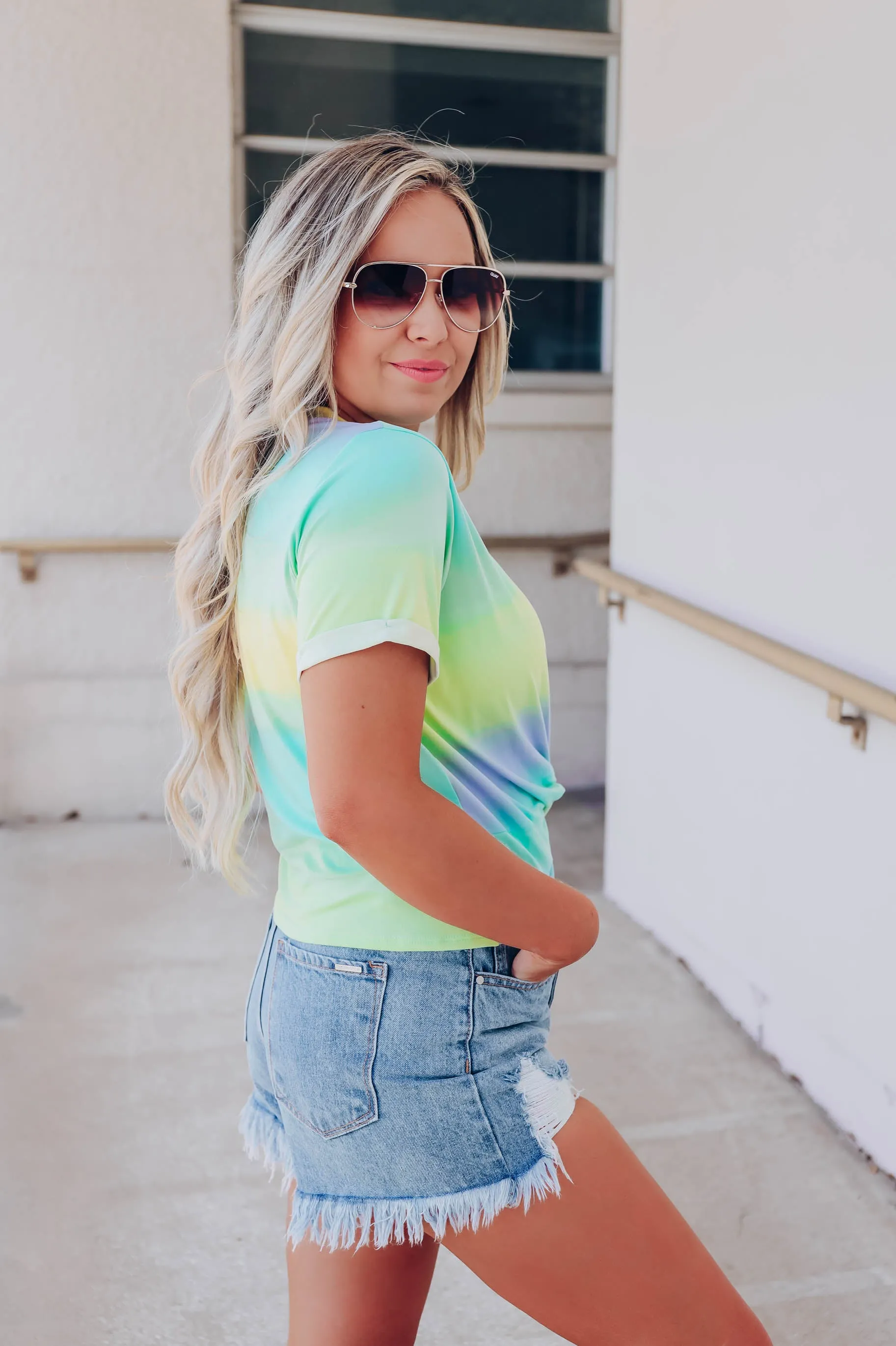 Spiral Knot Crop Top - Mint/Multi