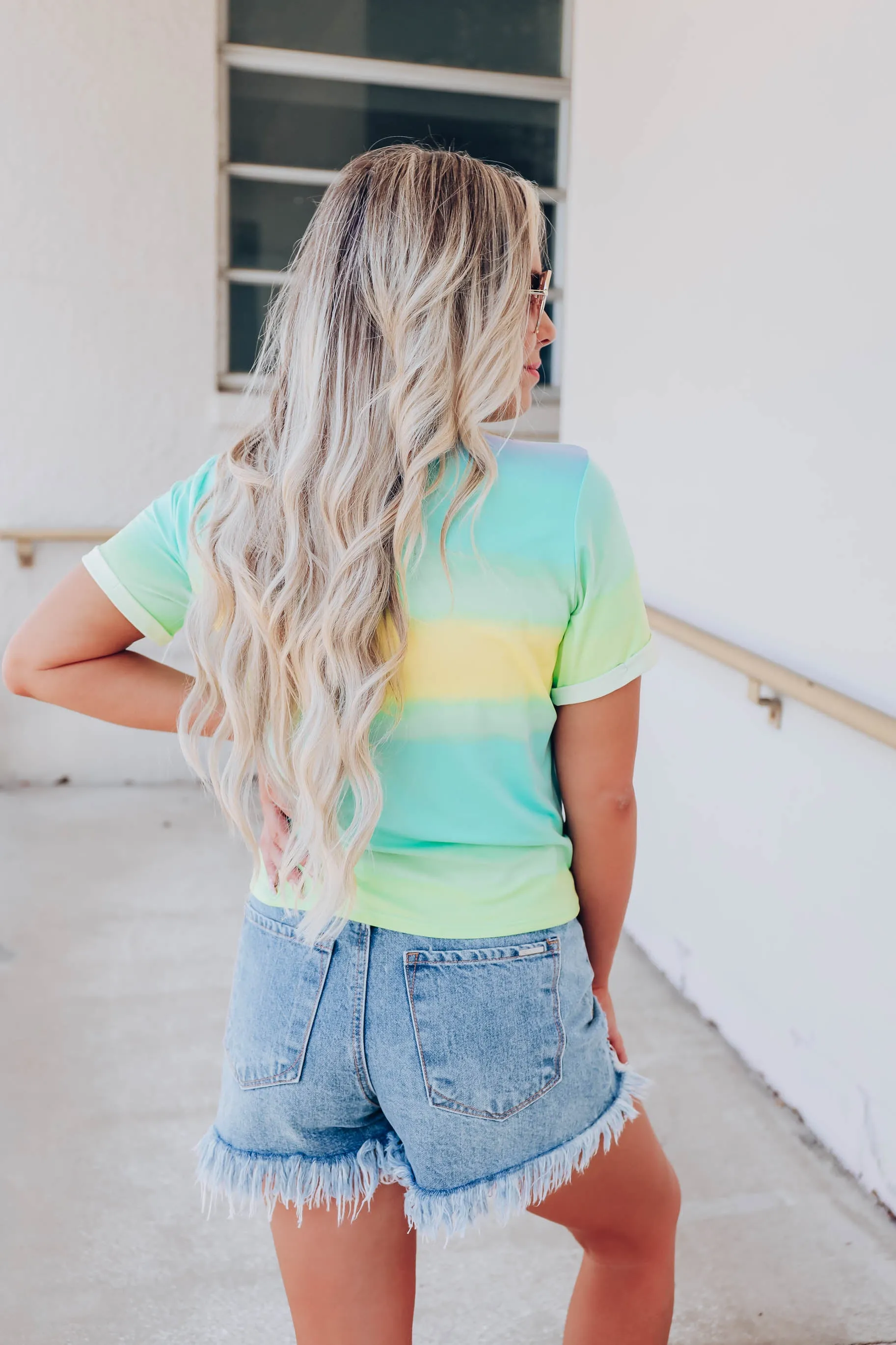 Spiral Knot Crop Top - Mint/Multi