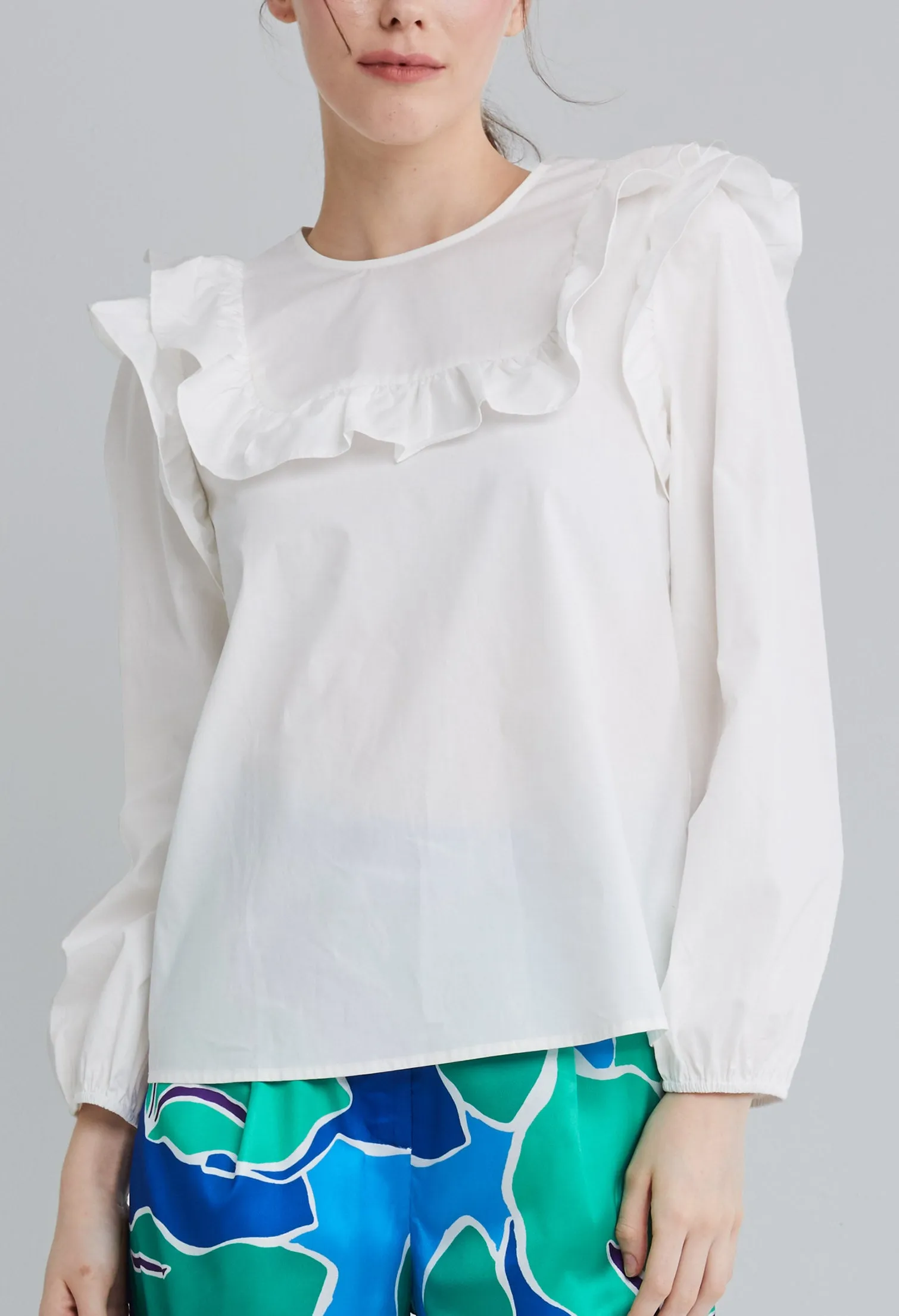 Square Two-tier Ruffled Blouse