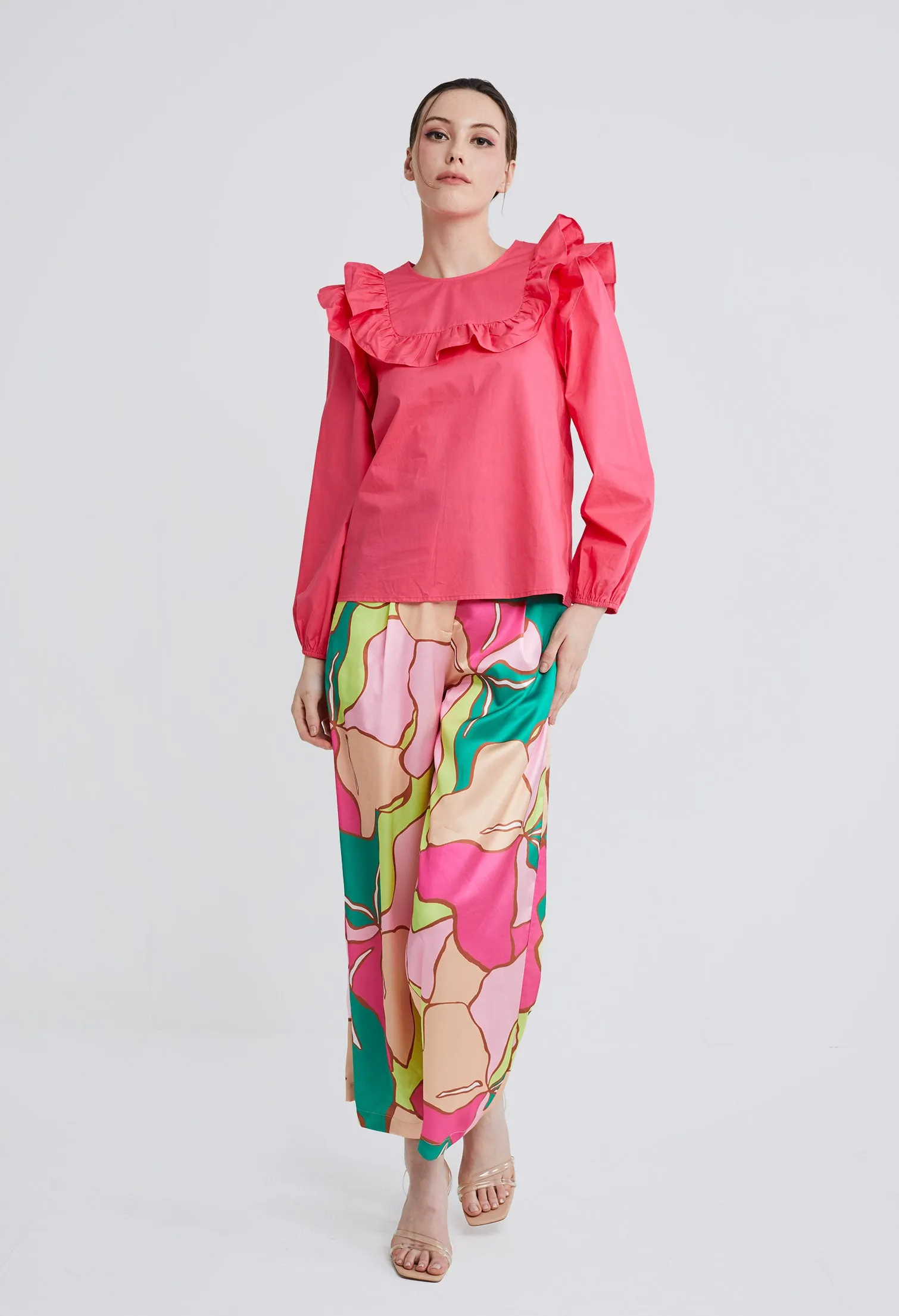 Square Two-tier Ruffled Blouse