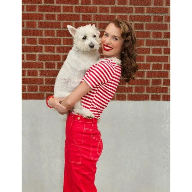 Star Struck Clothing Short Sleeve Top in Red Stripes
