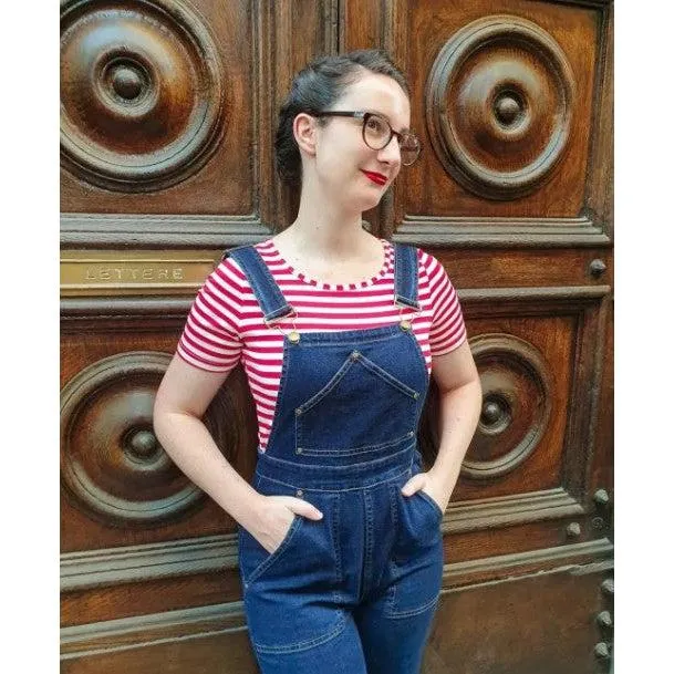 Star Struck Clothing Short Sleeve Top in Red Stripes