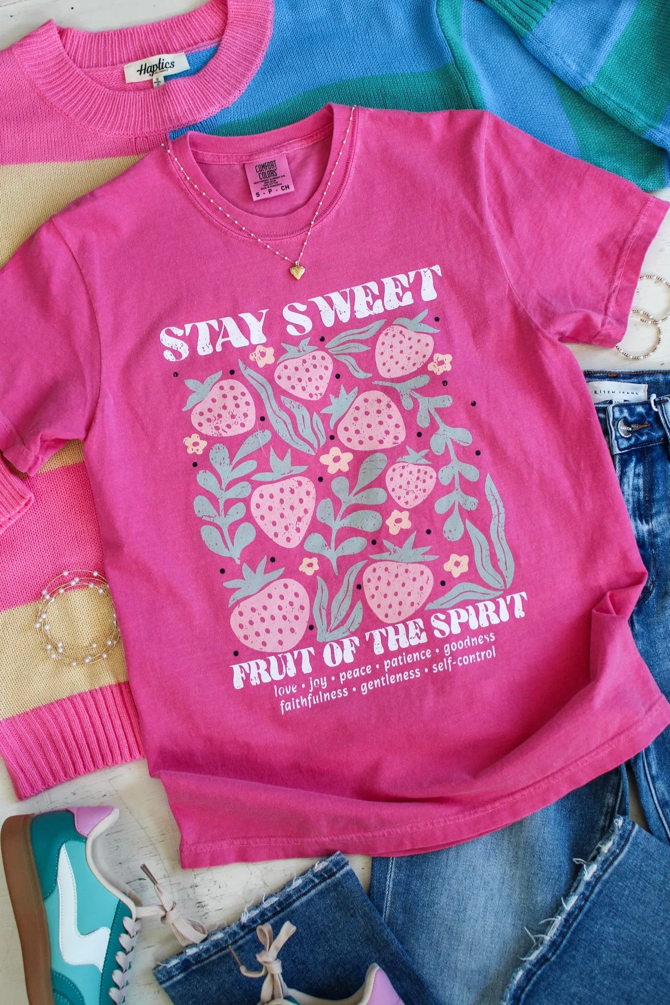 Stay Sweet Graphic Tee • Pink