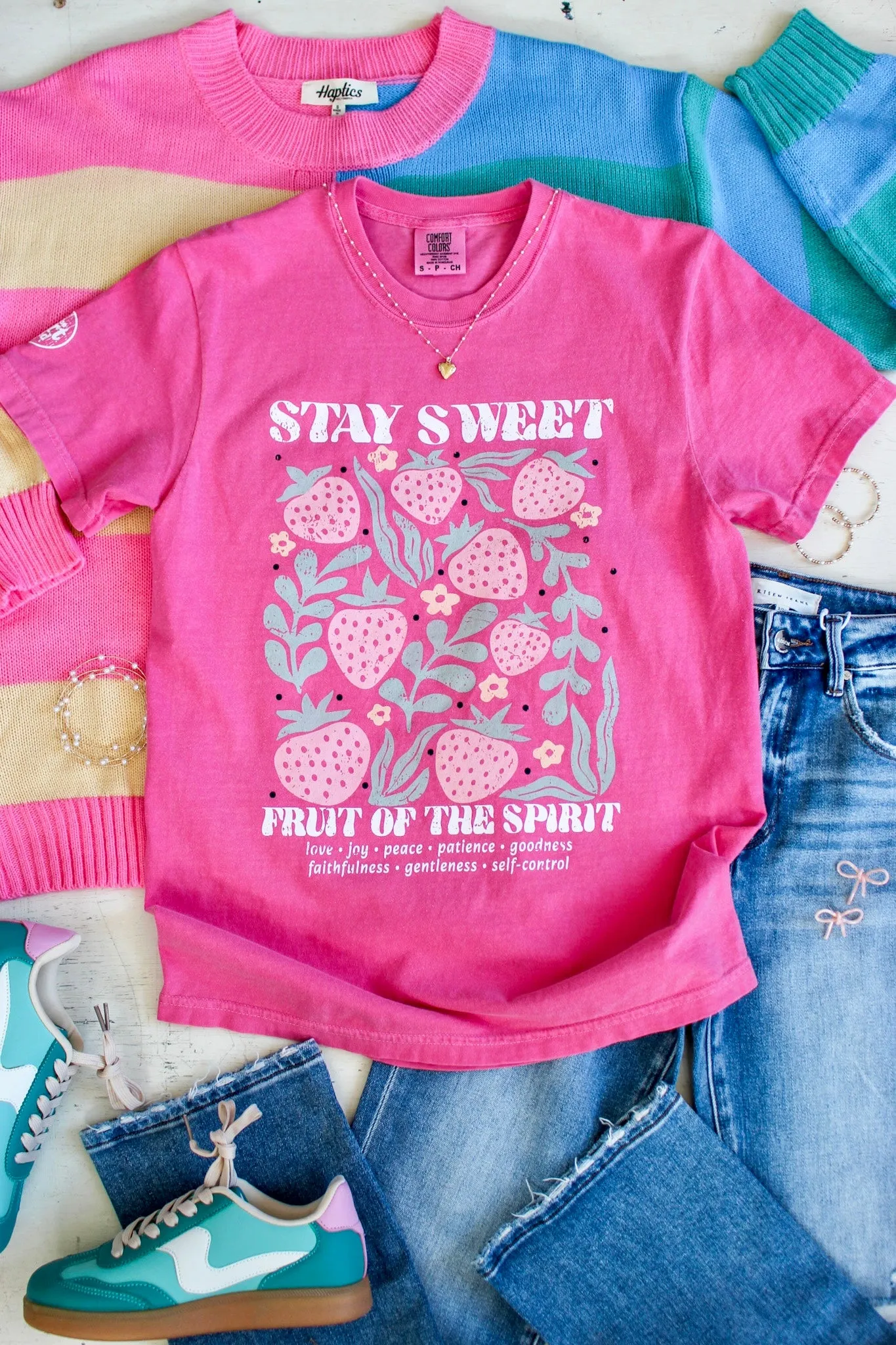 Stay Sweet Graphic Tee • Pink