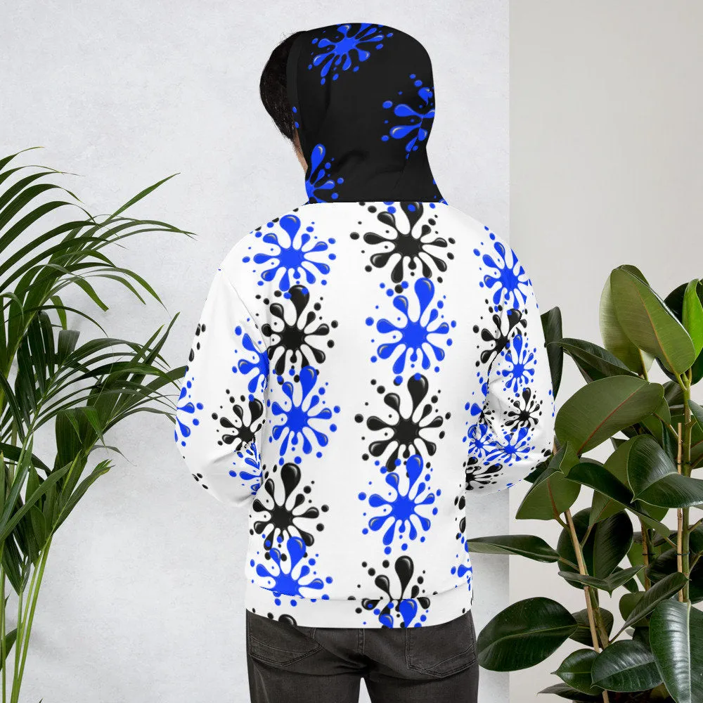 STFU Drip Too Hard Hoodie - Blue & Black on White