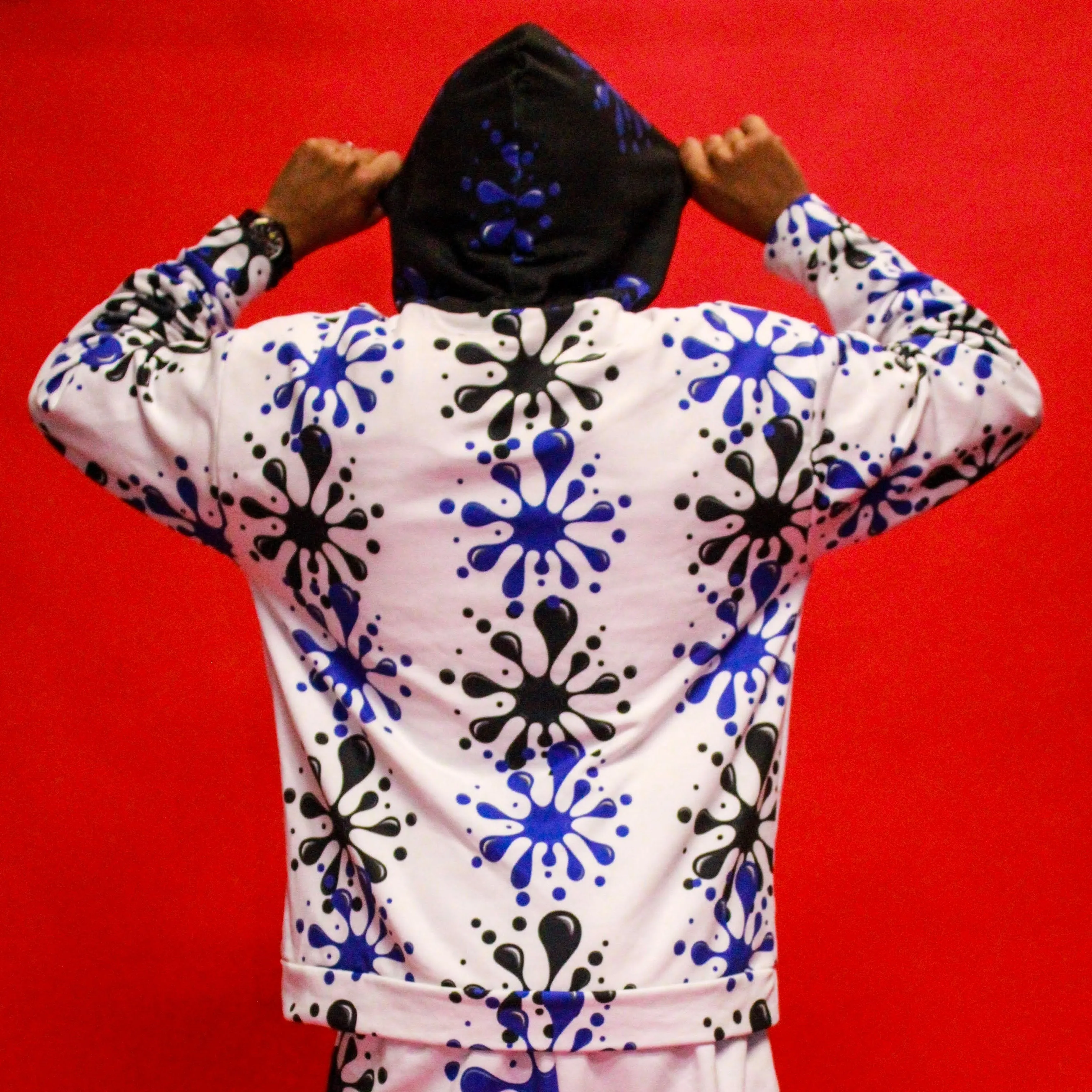 STFU Drip Too Hard Hoodie - Blue & Black on White