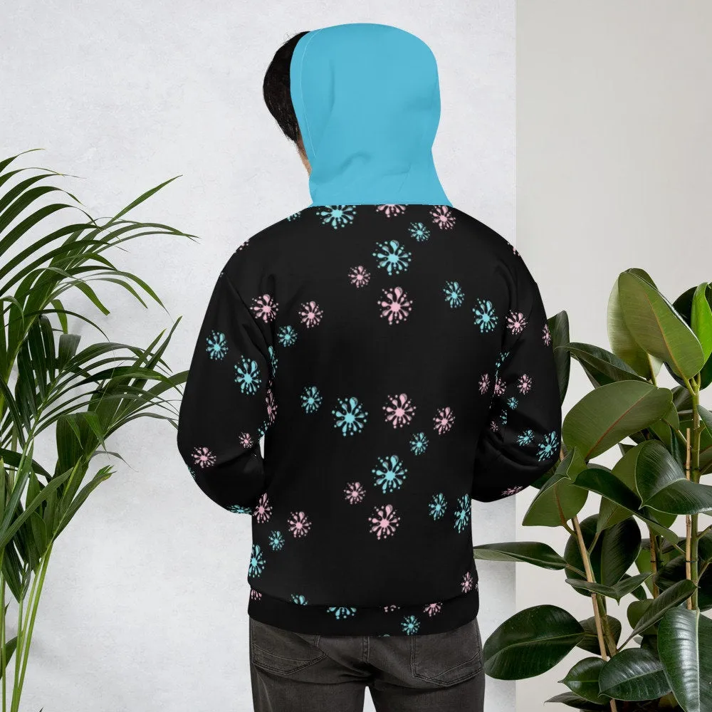 STFU Drip Too Hard Hoodie - Pink & Extra Blue on Black
