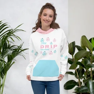 STFU Drip Too Hard Hoodie - Pink & Extra Blue on White