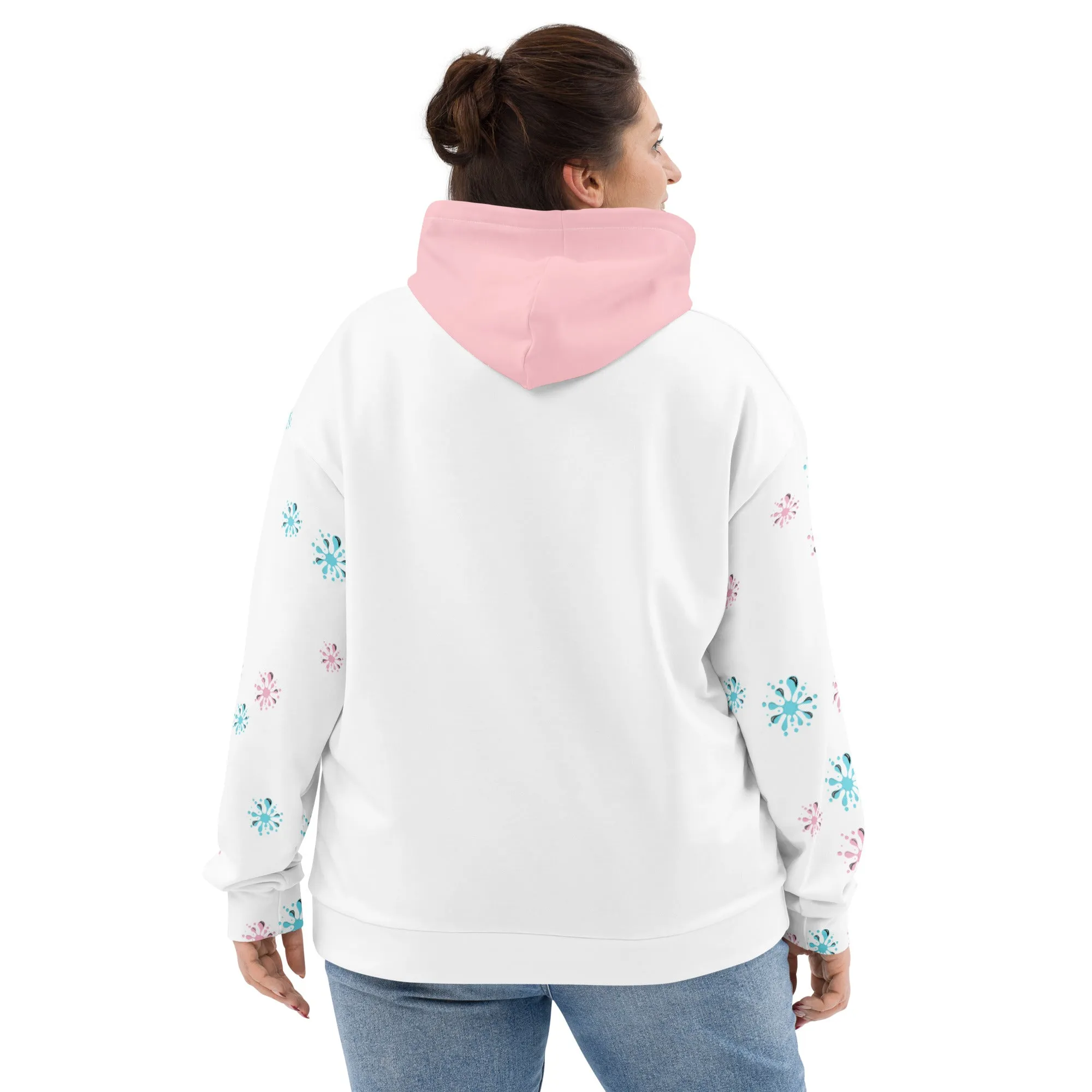 STFU Drip Too Hard Hoodie - Pink & Extra Blue on White