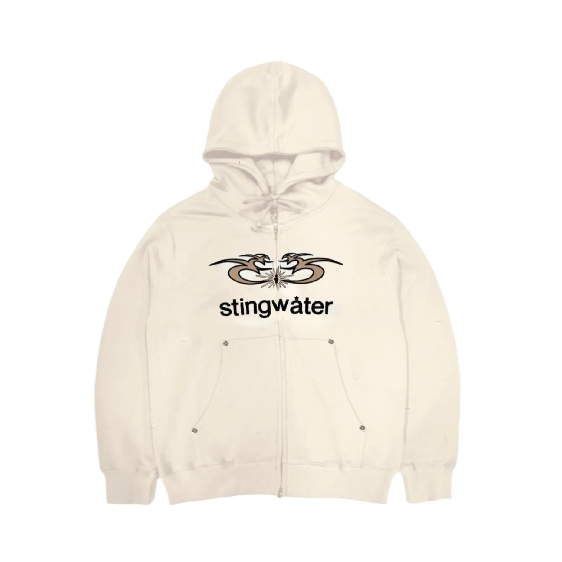 Stingwater Moses Full Zip Hoodie White