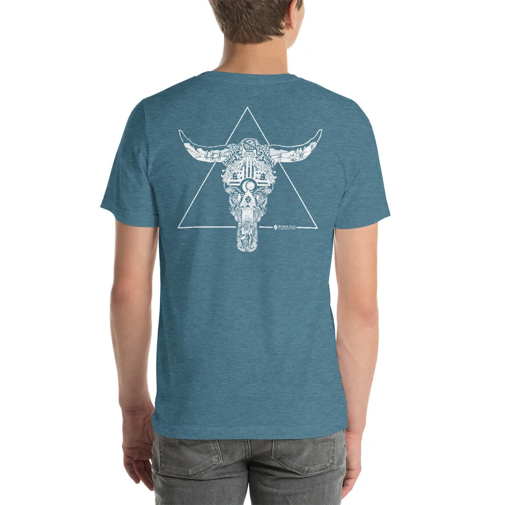 Stone Age Men's Cow Skull T-Shirt - Print on Demand