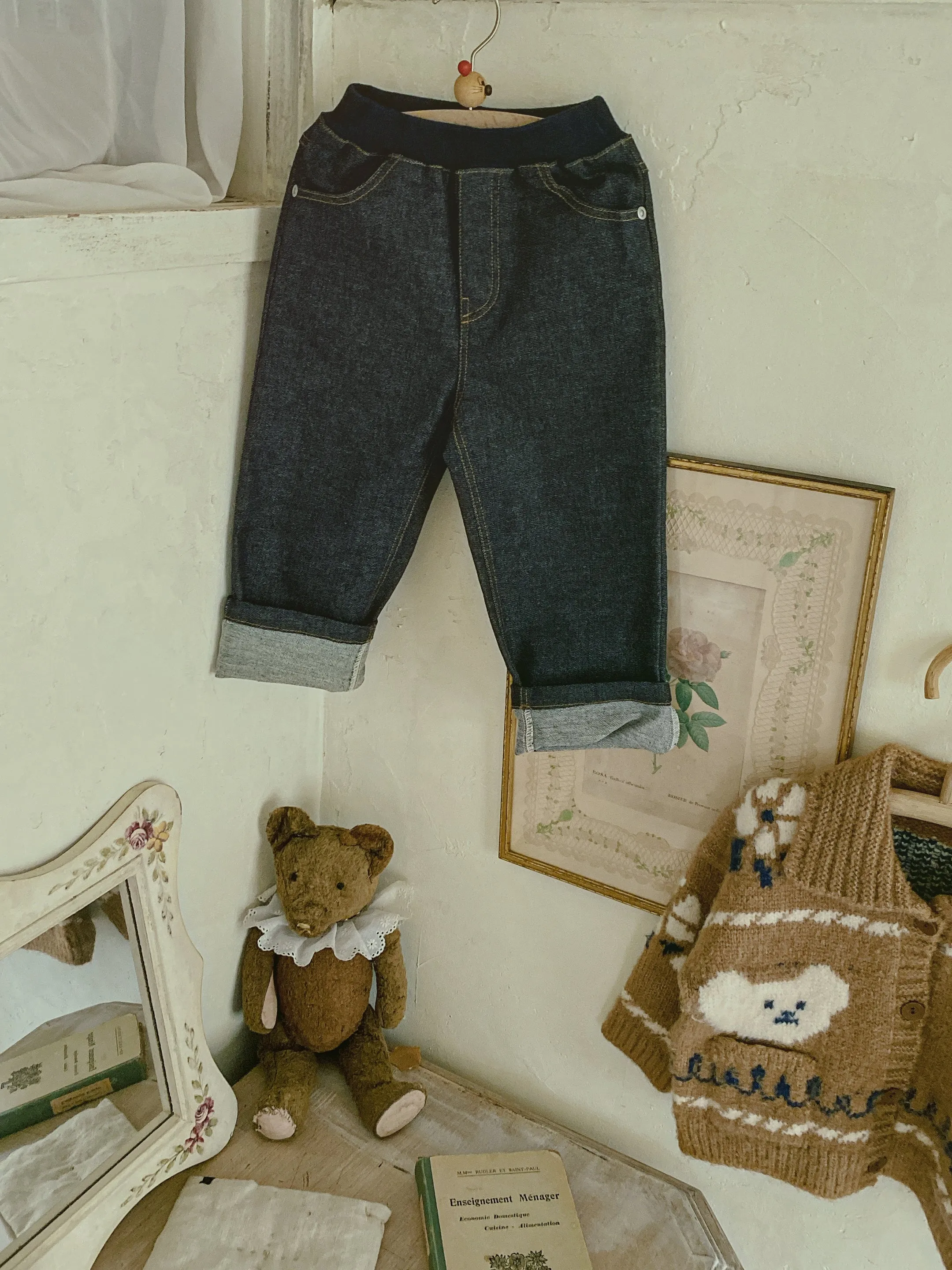 Straight Denim Pants, Indigo