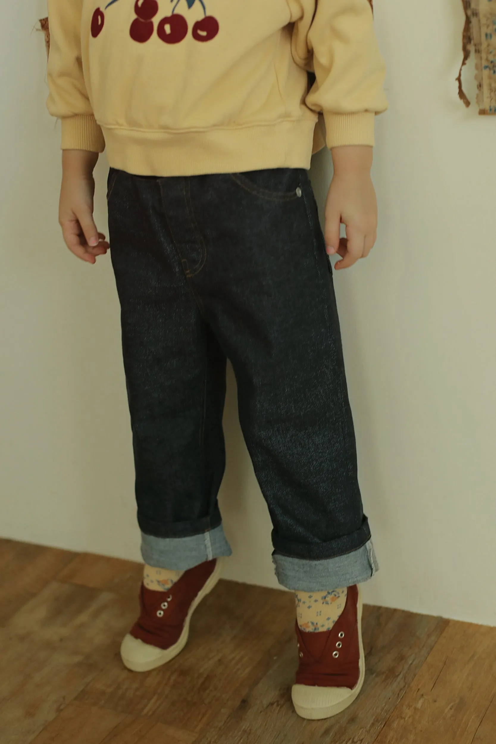 Straight Denim Pants, Indigo