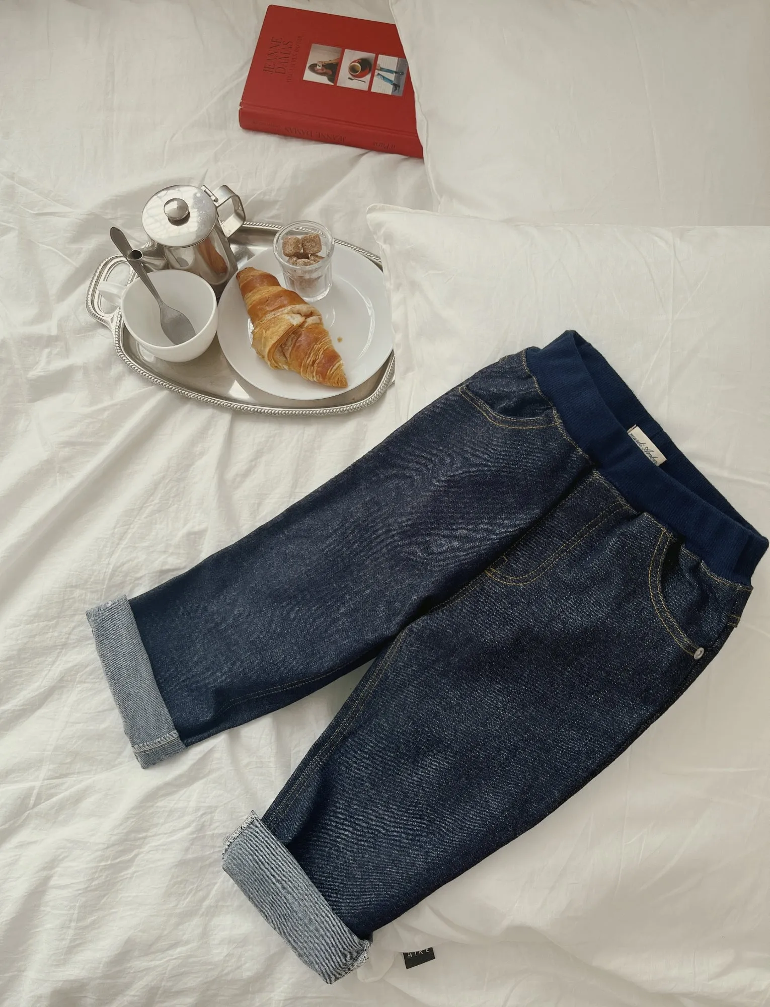 Straight Denim Pants, Indigo