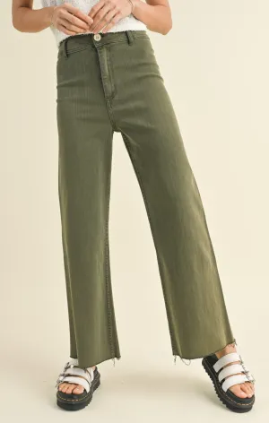 Straight Leg Wide Denim Pants