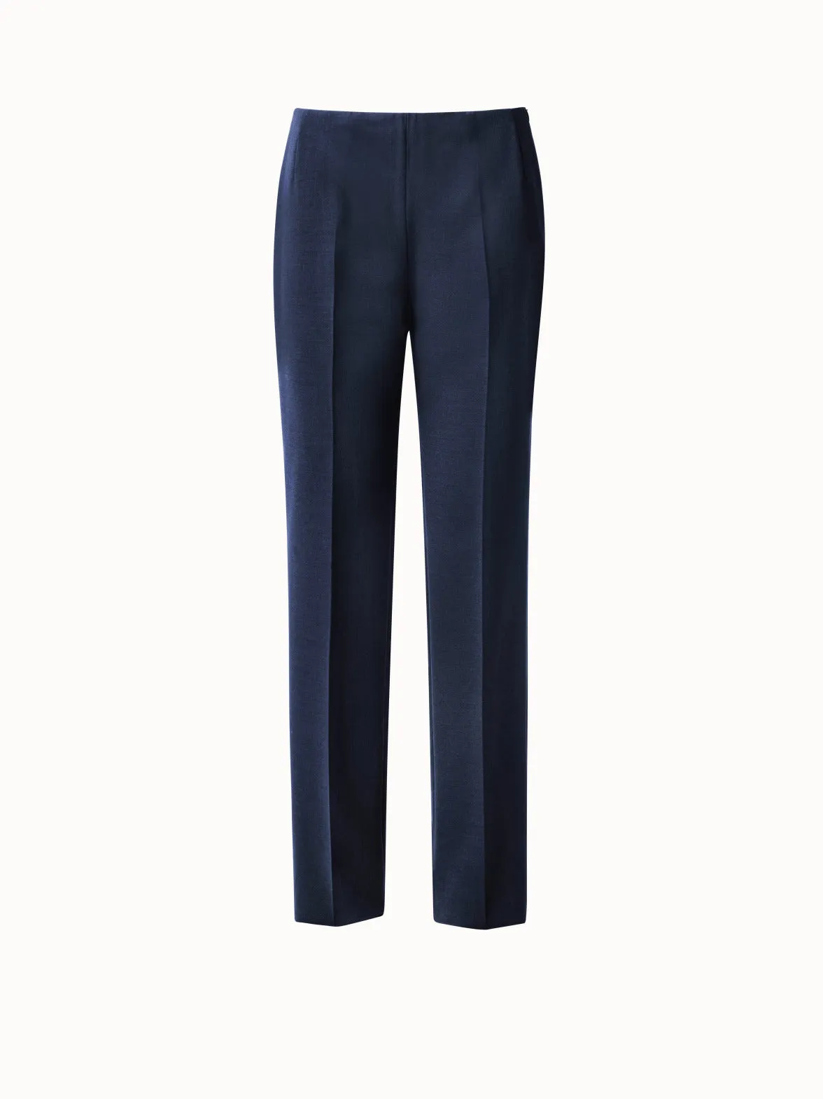 Straight Wool Double-Face Pants