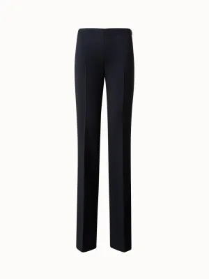 Straight Wool Double-Face Pants