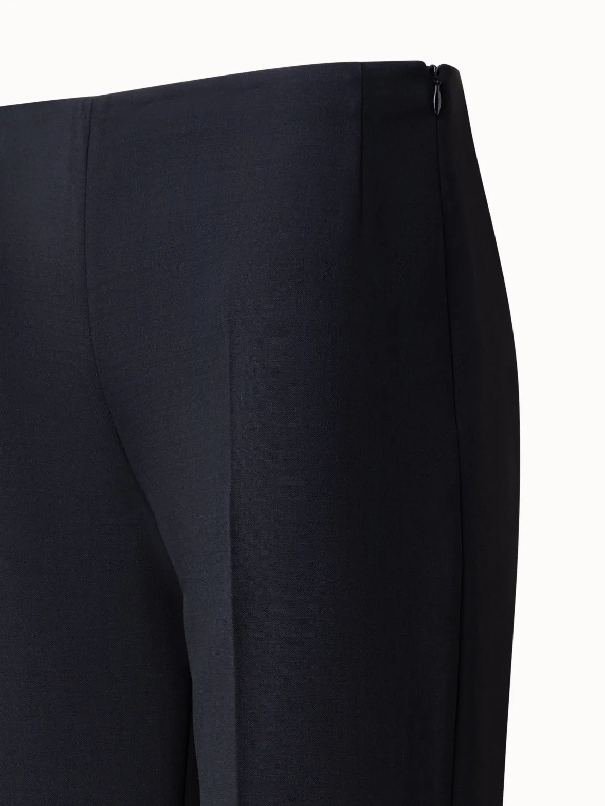 Straight Wool Double-Face Pants
