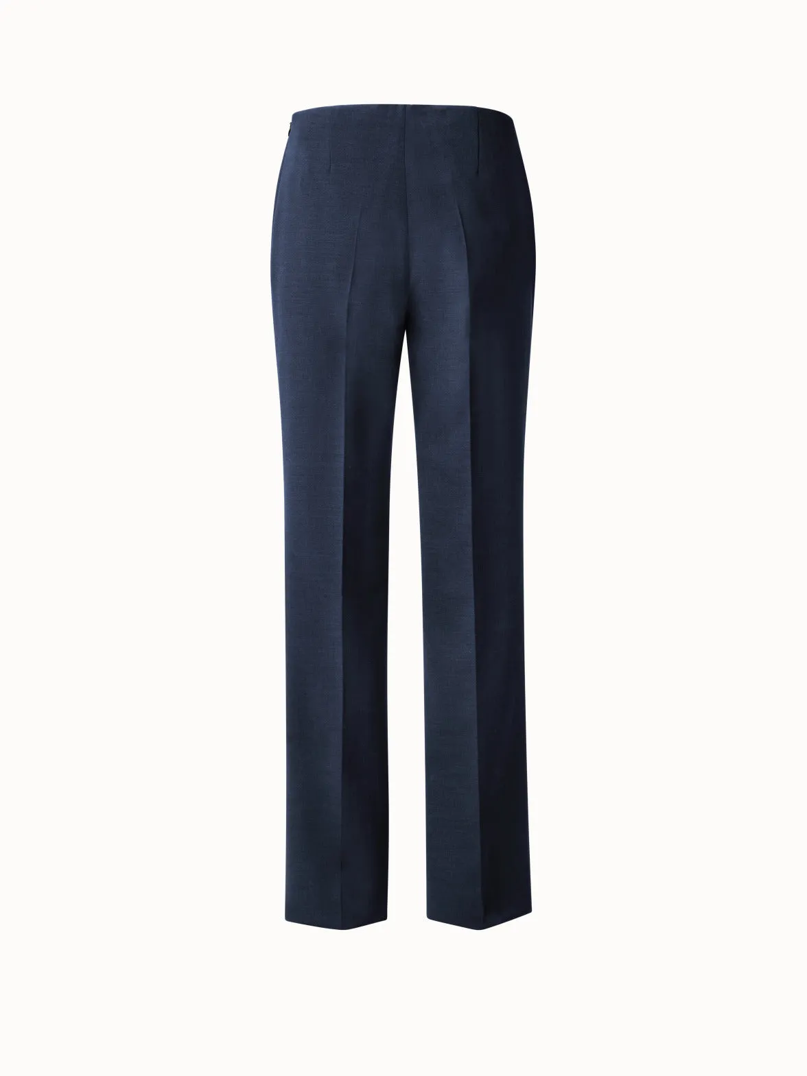 Straight Wool Double-Face Pants