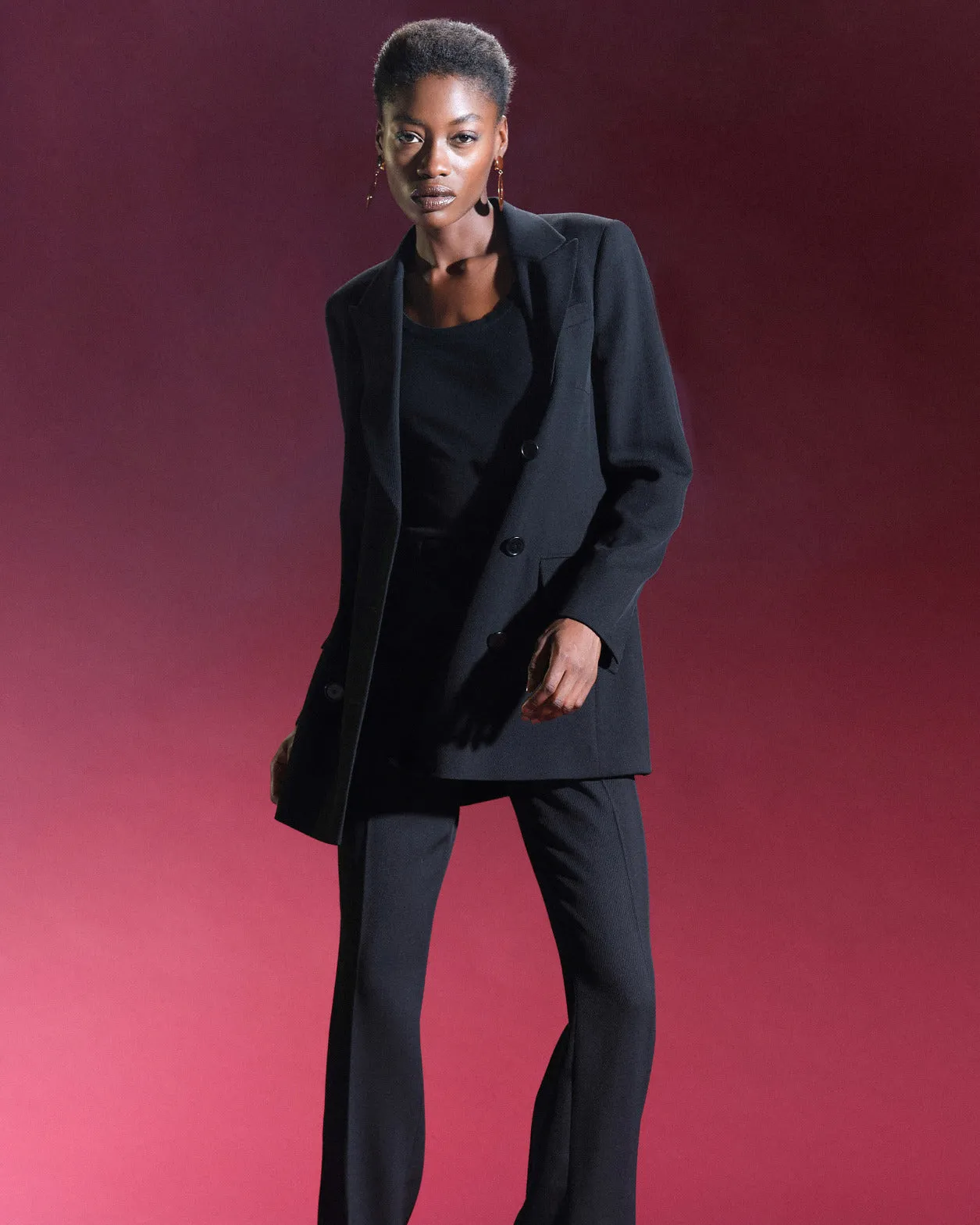 Straight Wool Tricotine Pants