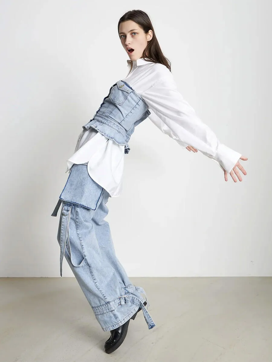 Strapless Denim Top