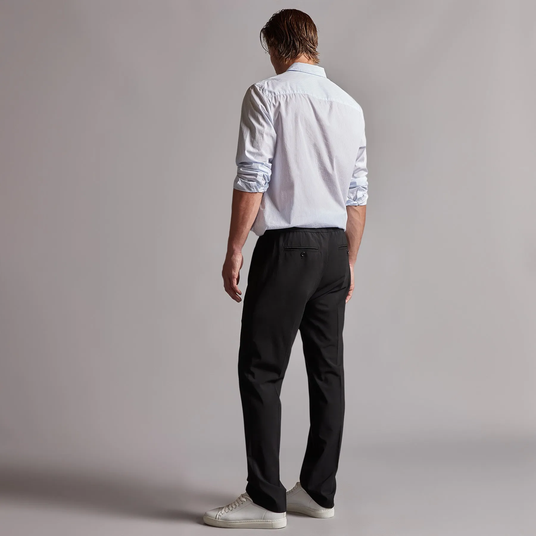 Stretch Wool Blend Pant - Black