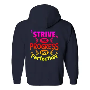 Strive for progress not perfection Hoodies (No-Zip/Pullover), Motivational Tshirt, Gym Shirt,Gym Motivation,Motivation Shirt, Motivation