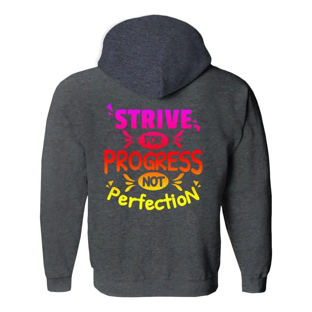 Strive for progress not perfection Hoodies (No-Zip/Pullover), Motivational Tshirt, Gym Shirt,Gym Motivation,Motivation Shirt, Motivation