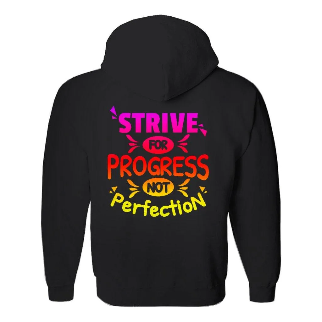Strive for progress not perfection Hoodies (No-Zip/Pullover), Motivational Tshirt, Gym Shirt,Gym Motivation,Motivation Shirt, Motivation