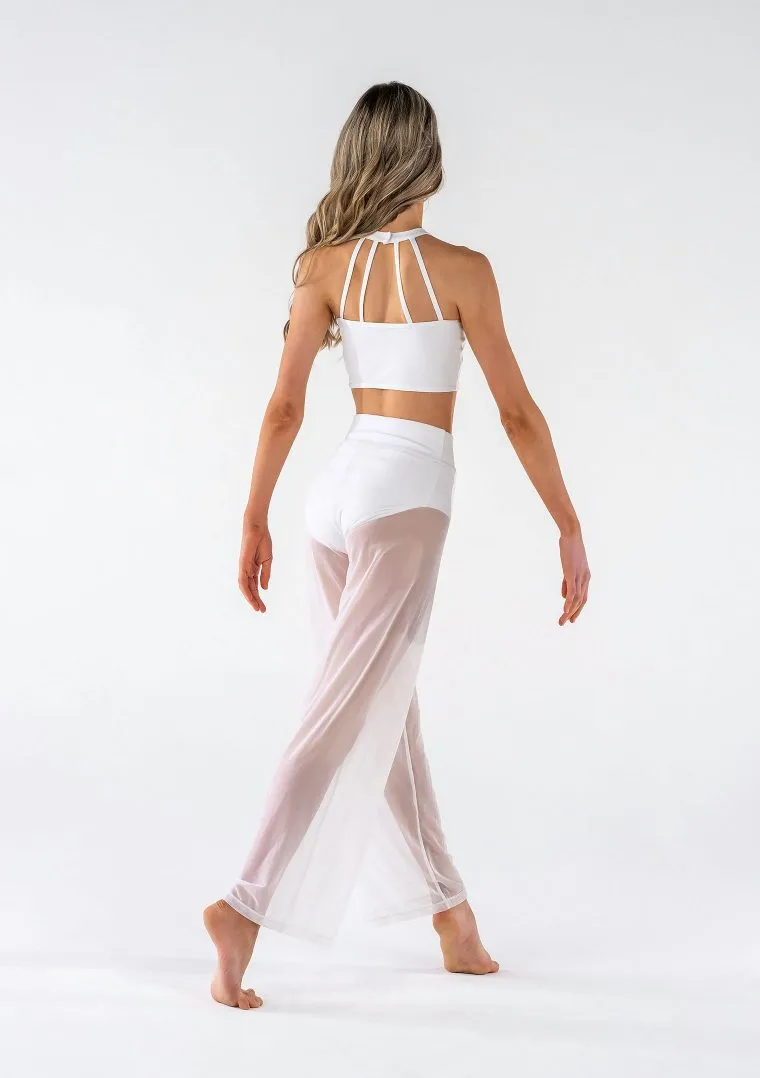 Studio 7 Mesh Performance Crop | White