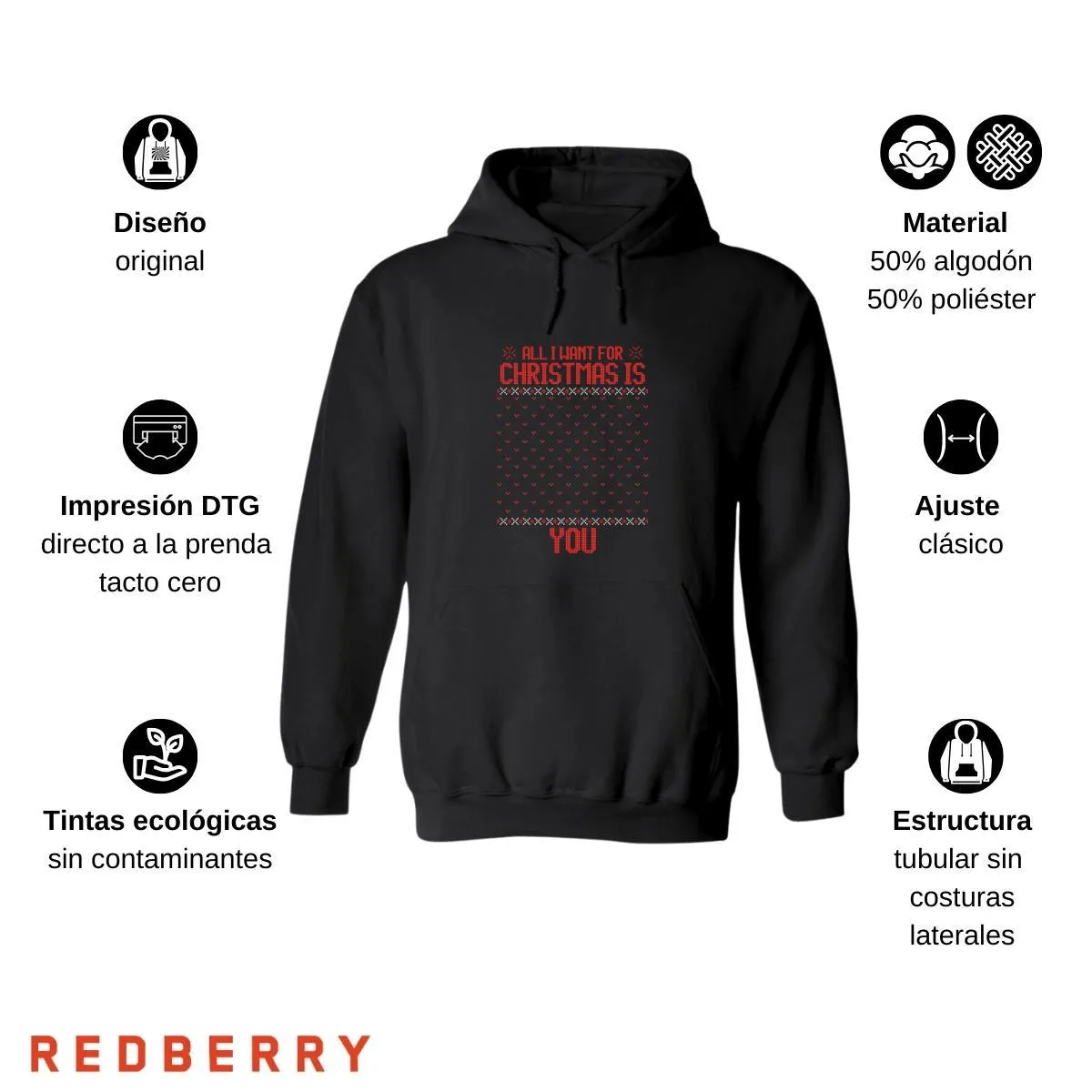 Sudadera Deportiva Mujer Navideña Hoodie 025