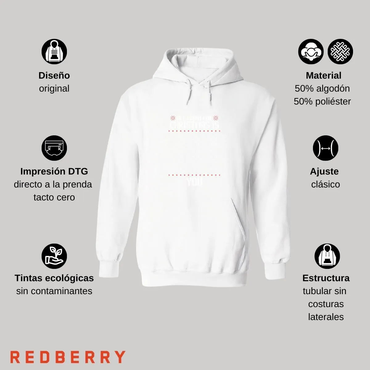 Sudadera Deportiva Mujer Navideña Hoodie 025