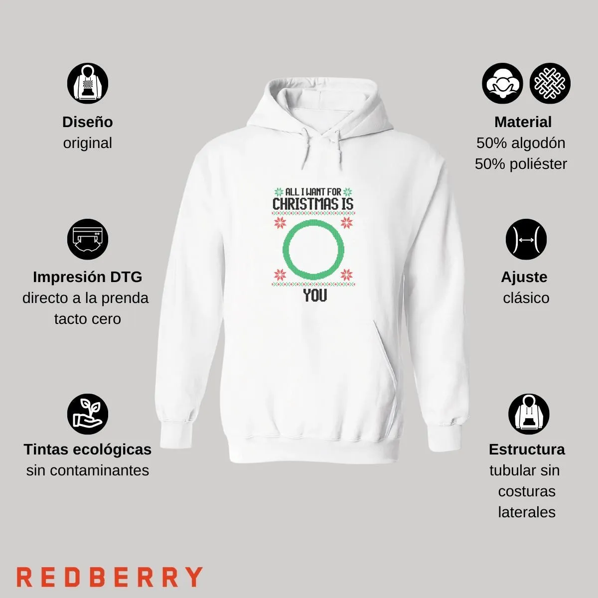 Sudadera Deportiva Mujer Navideña Hoodie 026