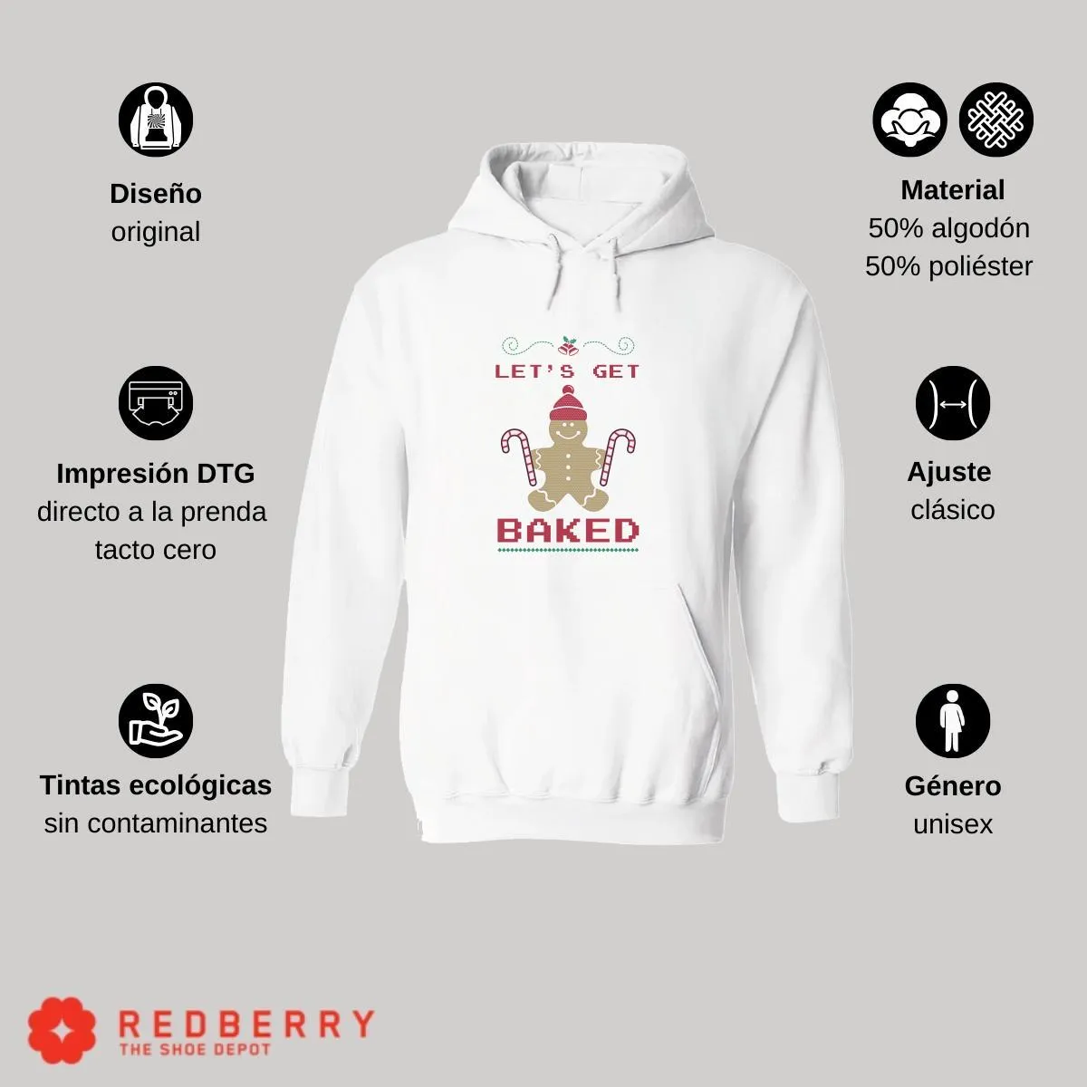 Sudadera Navideña Hombre Deportiva Hoodie 016