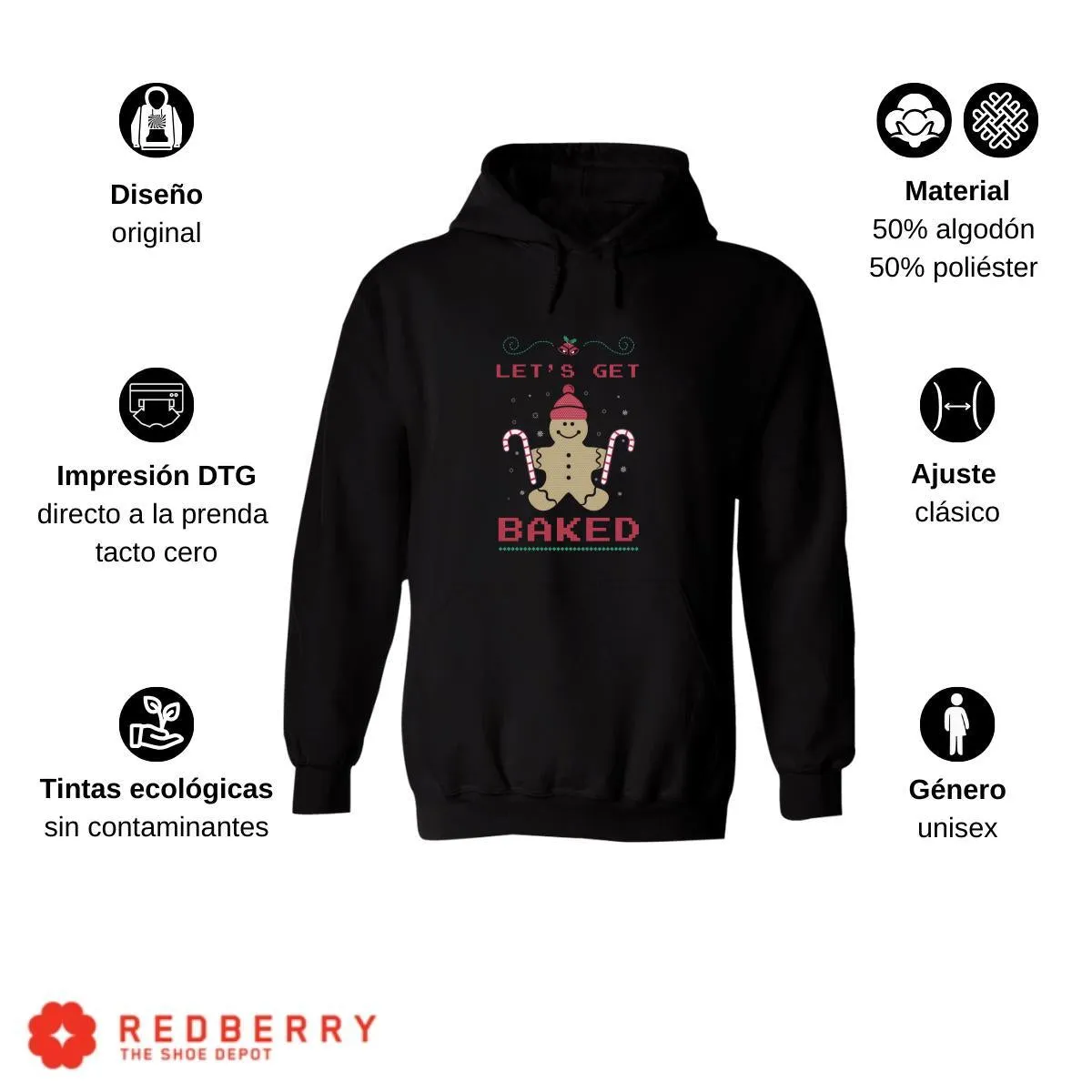 Sudadera Navideña Hombre Deportiva Hoodie 016