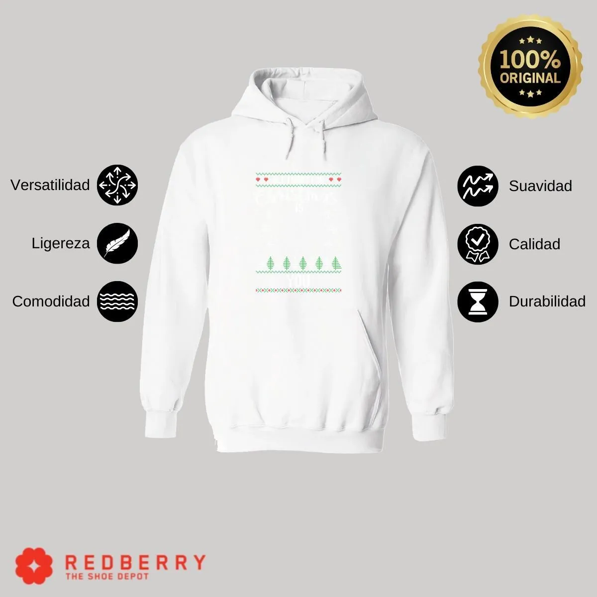 Sudadera Navideña Hombre Deportiva Hoodie 023
