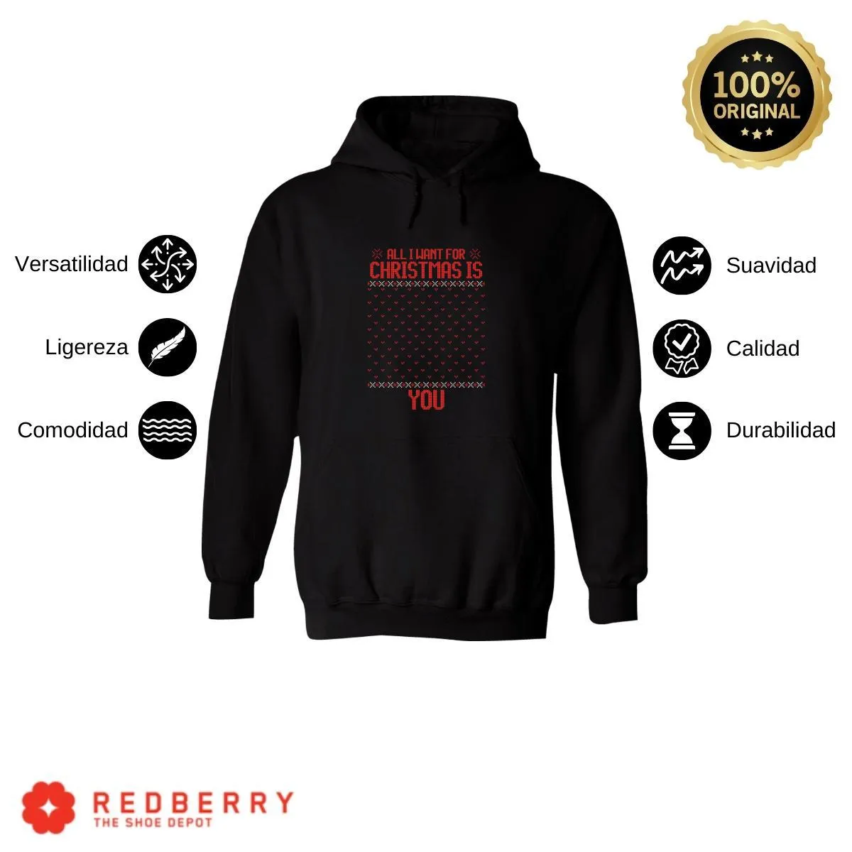 Sudadera Navideña Hombre Deportiva Hoodie 025