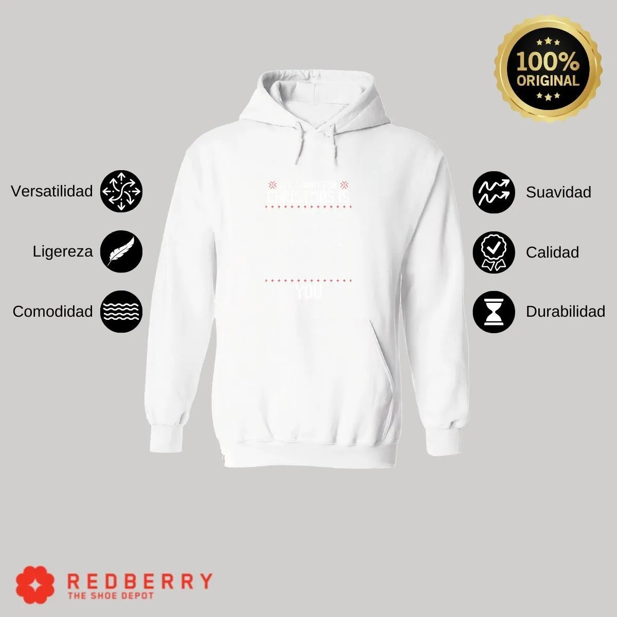 Sudadera Navideña Hombre Deportiva Hoodie 025