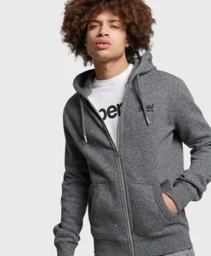 Superdry M2012400A Vintage Logo Zip Hoodie Dark Grey