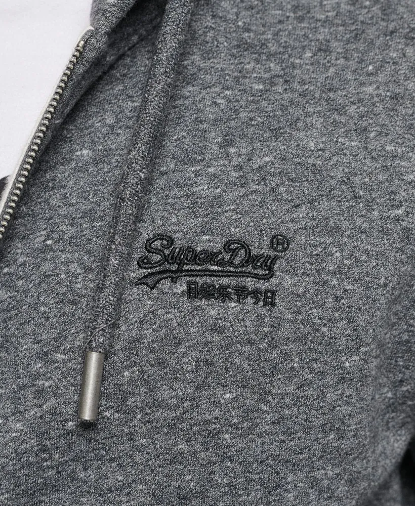 Superdry M2012400A Vintage Logo Zip Hoodie Dark Grey