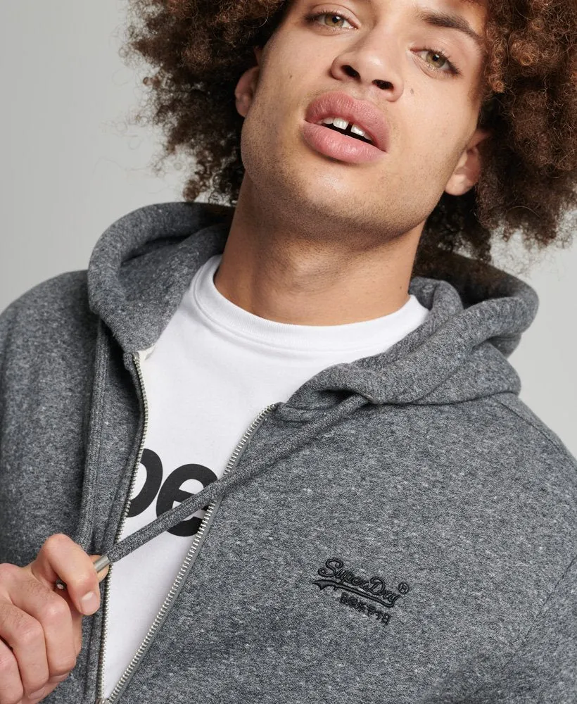 Superdry M2012400A Vintage Logo Zip Hoodie Dark Grey